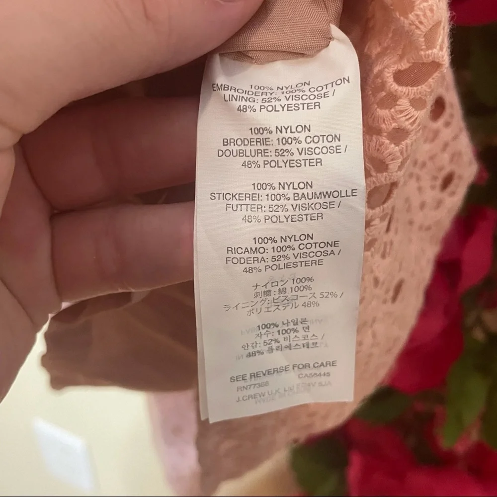 J.Crew Anna Dress in Organza Pink Eyelet Size 4 - Picture 6 of 11